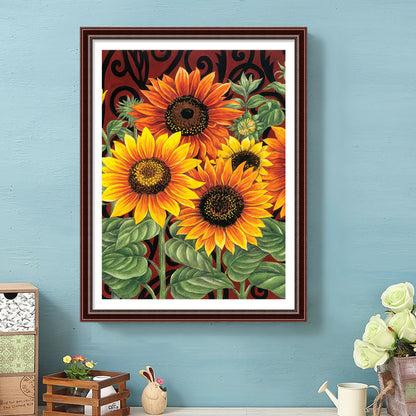 Sunflowers - Full Round Drill Diamond Painting 30*40CM