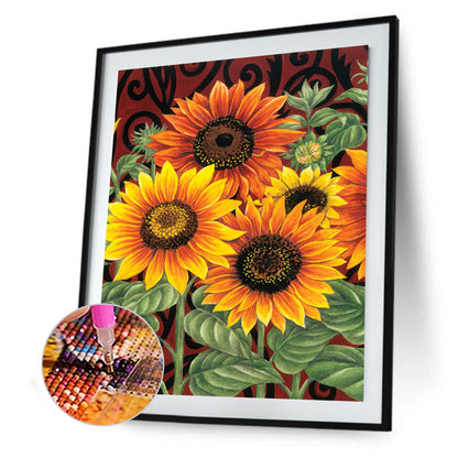 Sunflowers - Full Round Drill Diamond Painting 30*40CM