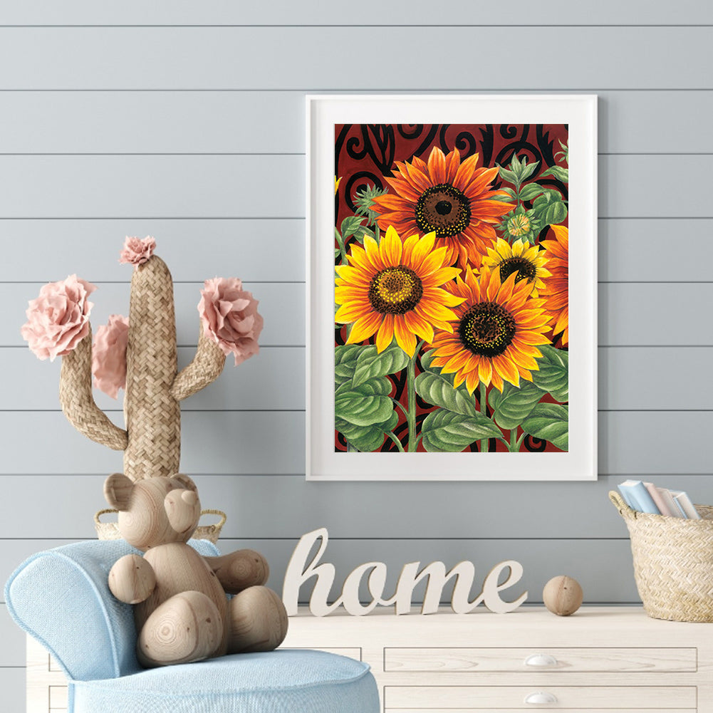 Sunflowers - Full Round Drill Diamond Painting 30*40CM