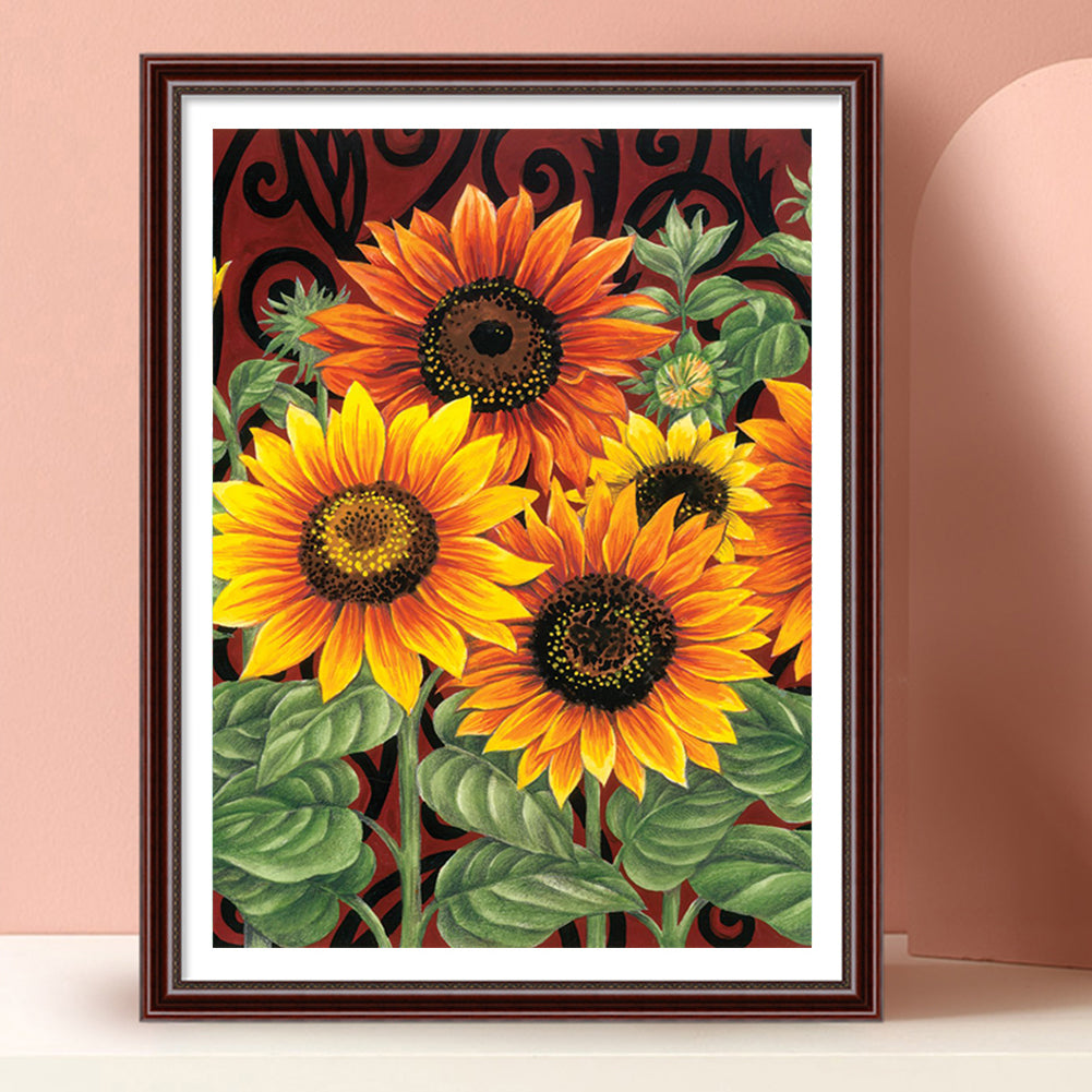 Sunflowers - Full Round Drill Diamond Painting 30*40CM