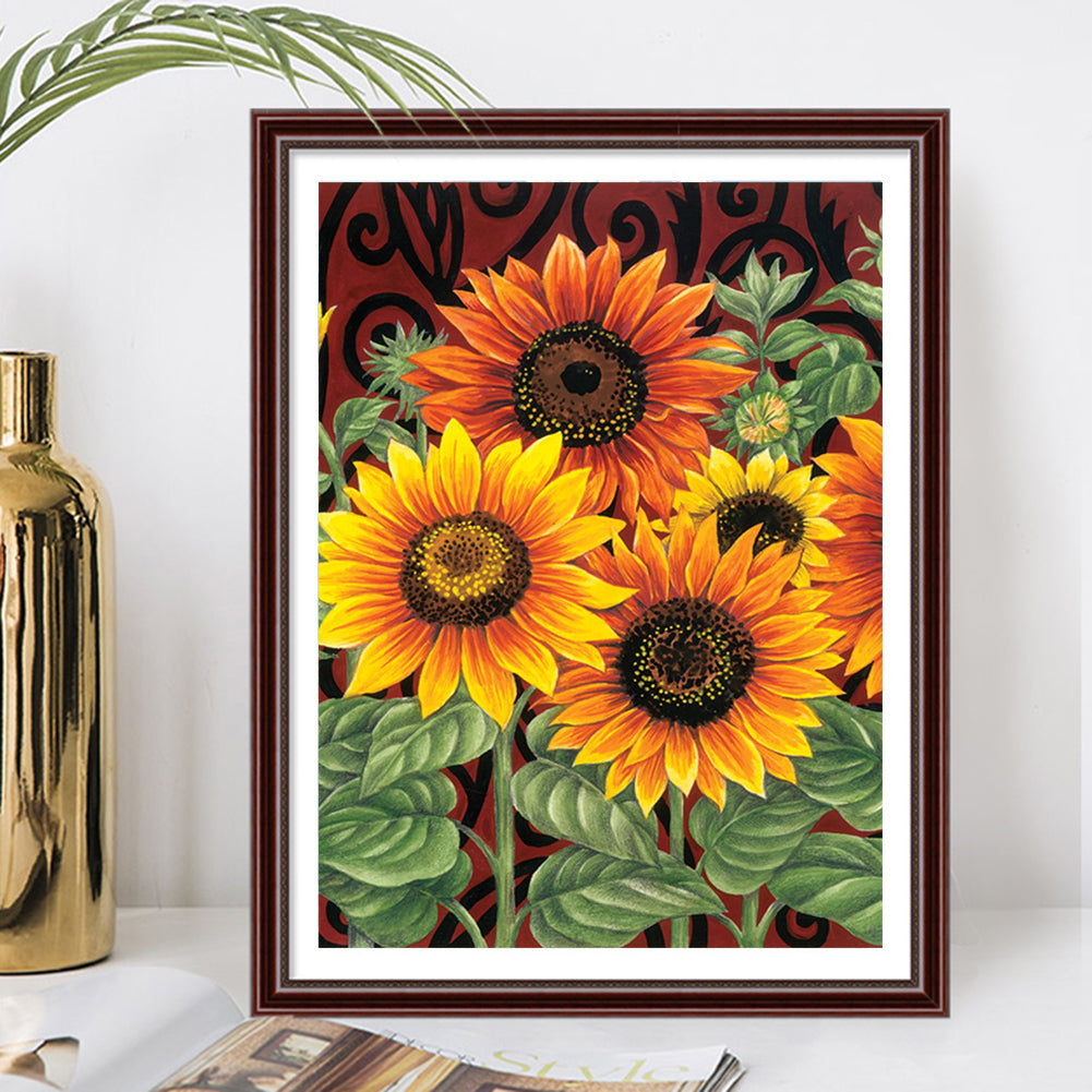 Sunflowers - Full Round Drill Diamond Painting 30*40CM