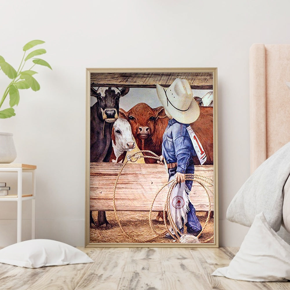 Cowboy - Full Round Drill Diamond Painting 30*40CM