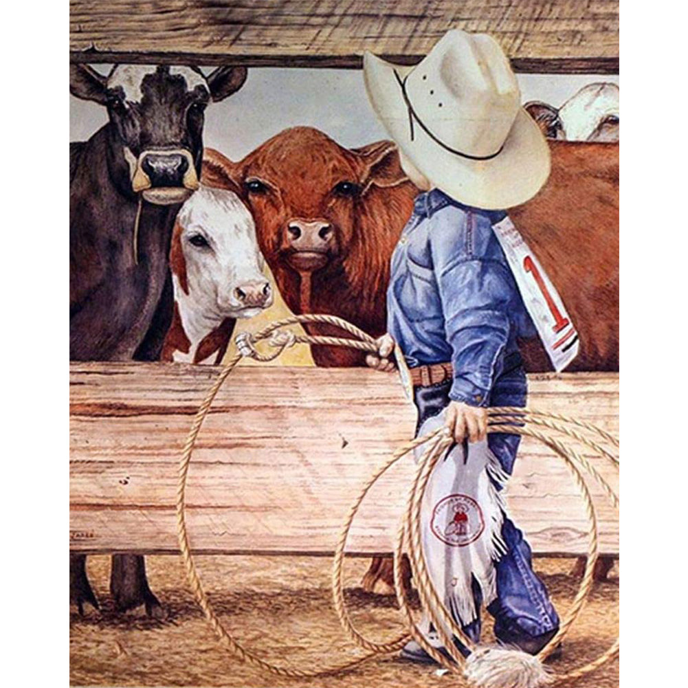 Cowboy - Full Round Drill Diamond Painting 30*40CM