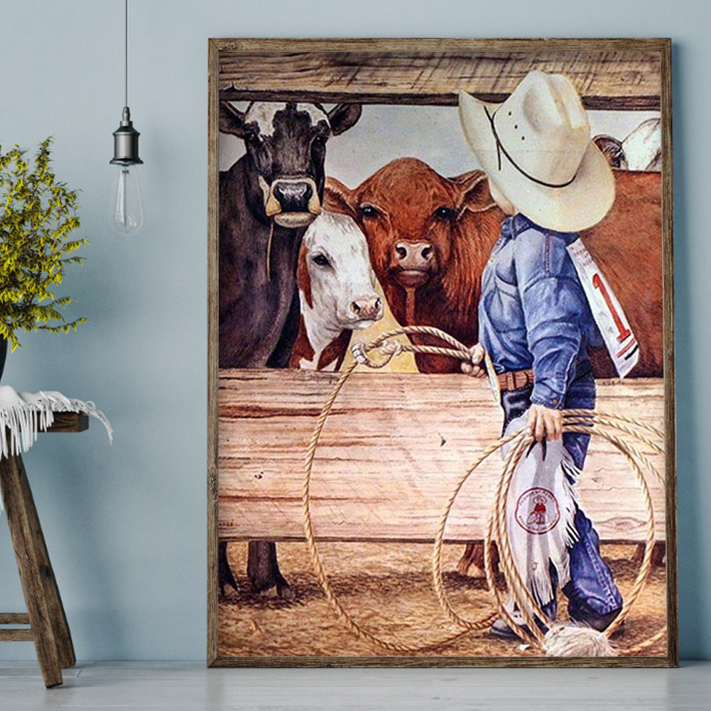 Cowboy - Full Round Drill Diamond Painting 30*40CM