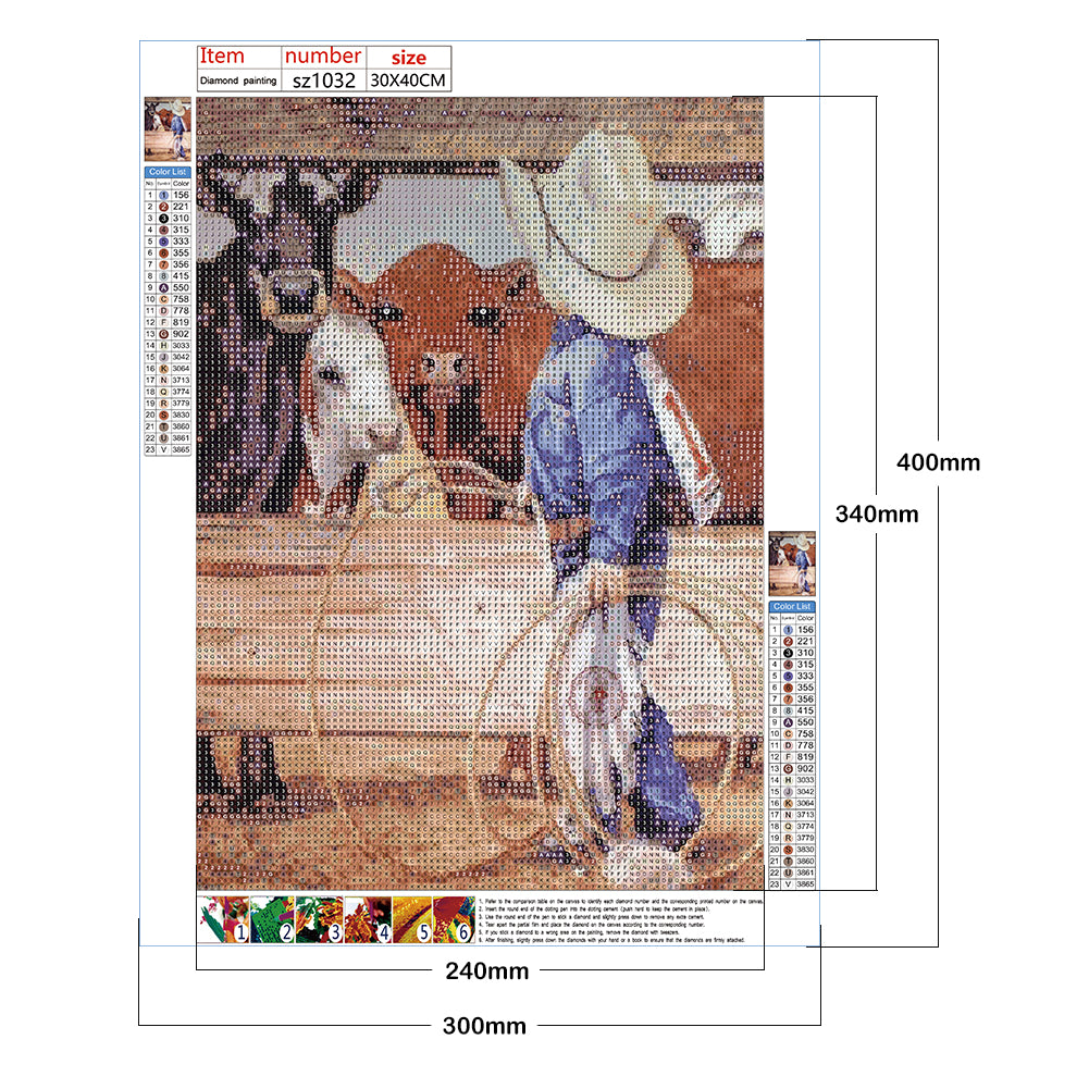 Cowboy - Full Round Drill Diamond Painting 30*40CM