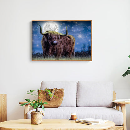 Moon Cow - Full Round Drill Diamond Painting 40*30CM