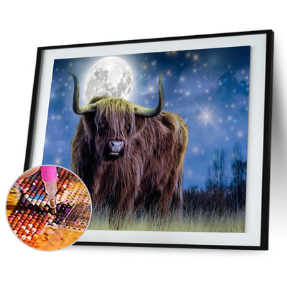 Moon Cow - Full Round Drill Diamond Painting 40*30CM