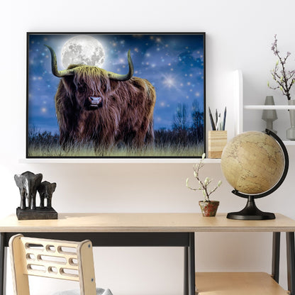 Moon Cow - Full Round Drill Diamond Painting 40*30CM