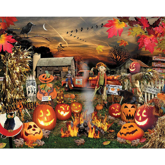 Scarecrow Pumpkin - Full Round Drill Diamond Painting 40*30CM