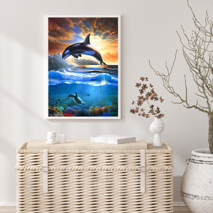 Whale - Full Round Drill Diamond Painting 40*55CM