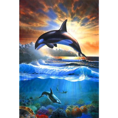 Whale - Full Round Drill Diamond Painting 40*55CM