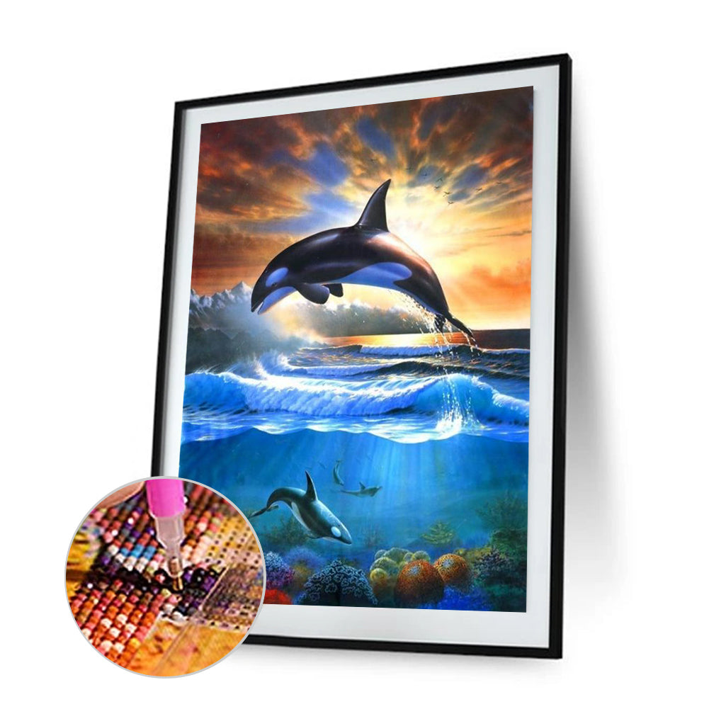 Whale - Full Round Drill Diamond Painting 40*55CM