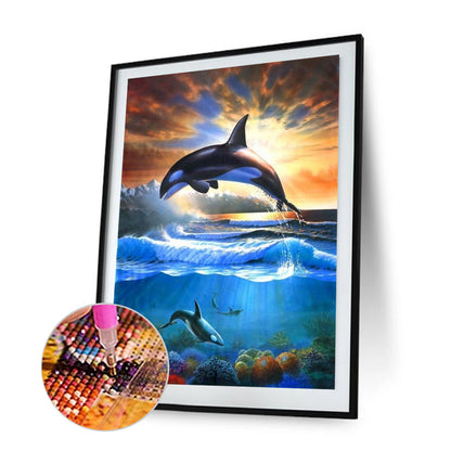 Whale - Full Round Drill Diamond Painting 40*55CM