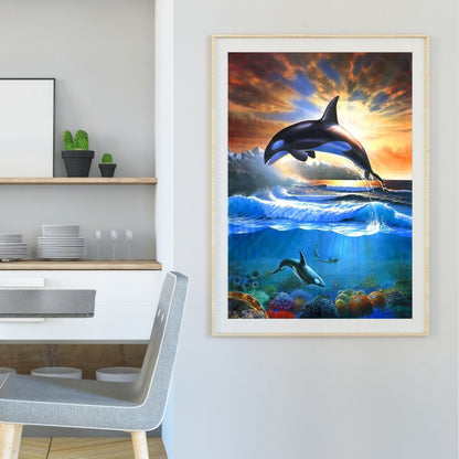 Whale - Full Round Drill Diamond Painting 40*55CM