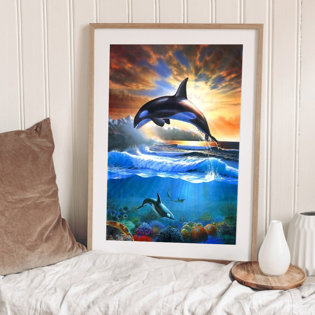 Whale - Full Round Drill Diamond Painting 40*55CM