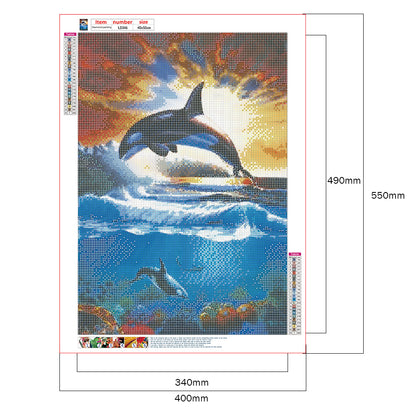 Whale - Full Round Drill Diamond Painting 40*55CM