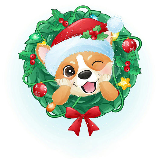 Christmas Puppy - Full Round Drill Diamond Painting 30*30CM