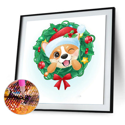 Christmas Puppy - Full Round Drill Diamond Painting 30*30CM