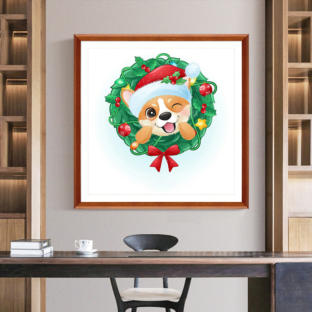 Christmas Puppy - Full Round Drill Diamond Painting 30*30CM