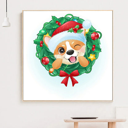 Christmas Puppy - Full Round Drill Diamond Painting 30*30CM