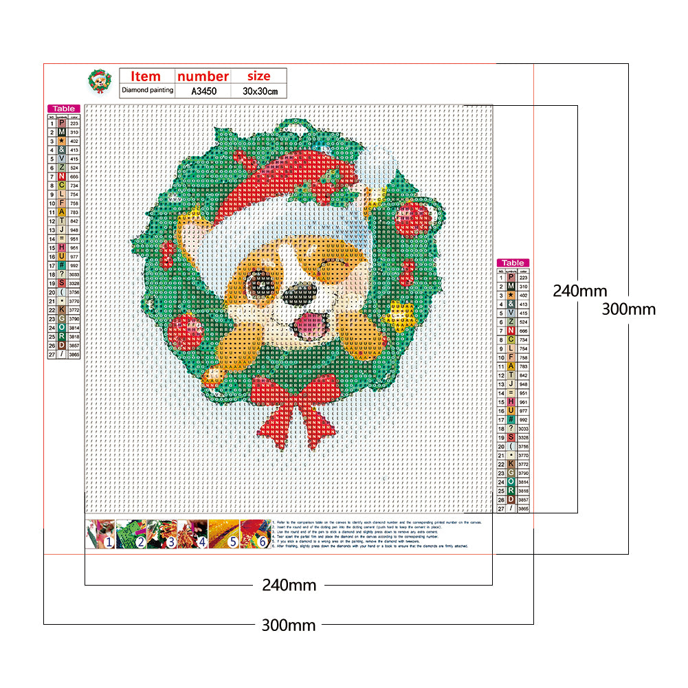 Christmas Puppy - Full Round Drill Diamond Painting 30*30CM