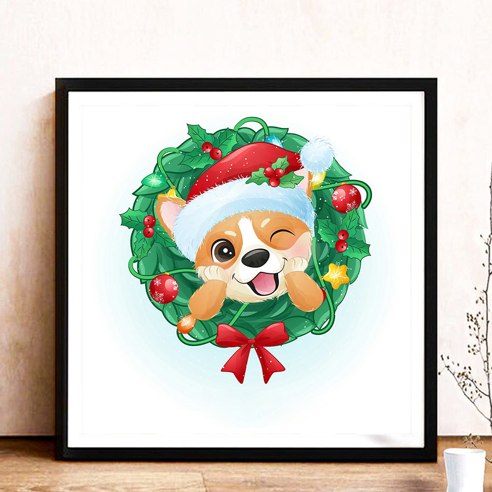 Christmas Puppy - Full Round Drill Diamond Painting 30*30CM