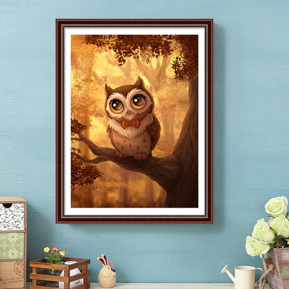 Owl - Full Round Drill Diamond Painting 30*40CM