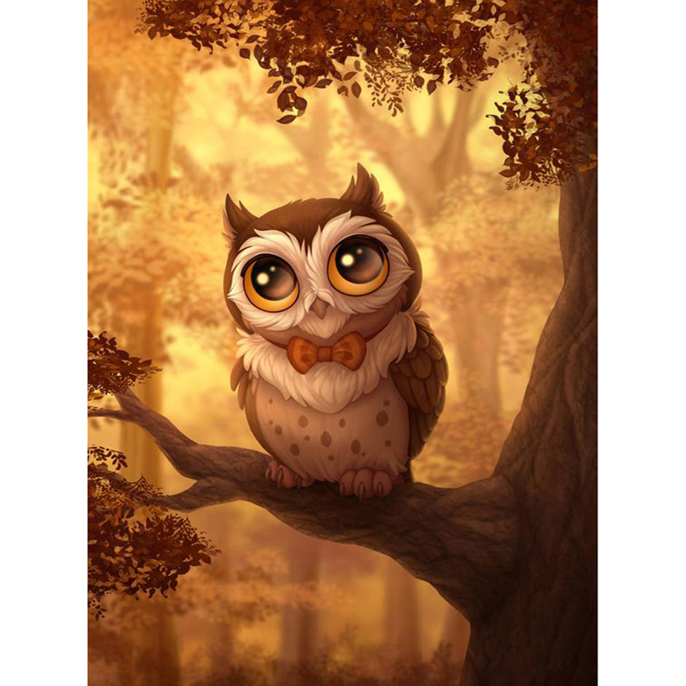 Owl - Full Round Drill Diamond Painting 30*40CM