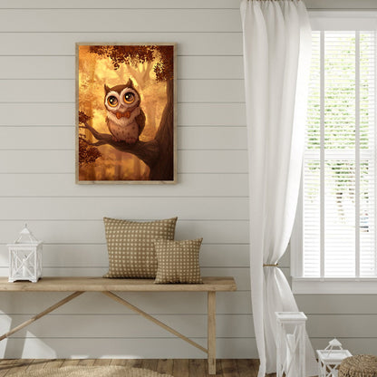 Owl - Full Round Drill Diamond Painting 30*40CM