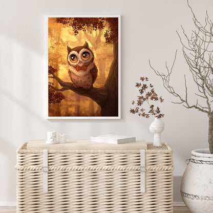 Owl - Full Round Drill Diamond Painting 30*40CM