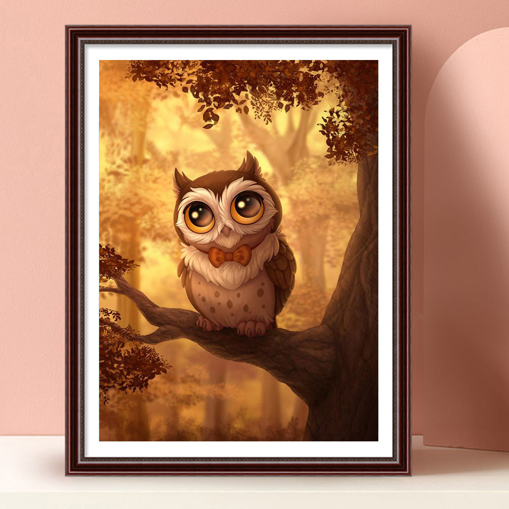 Owl - Full Round Drill Diamond Painting 30*40CM