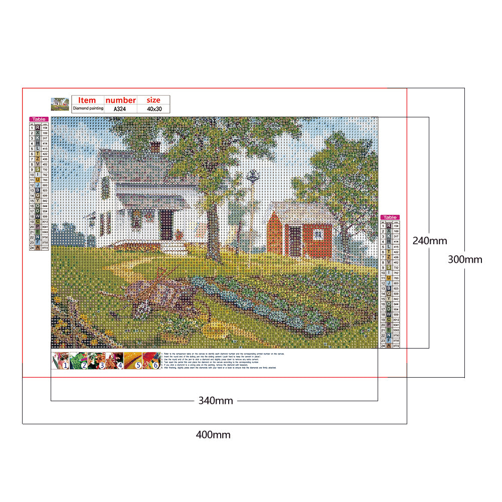 House Scenery - Full Round Drill Diamond Painting 40*30CM