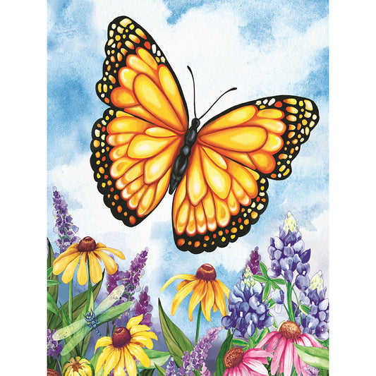 Flowers Butterflies - Full Round Drill Diamond Painting 30*40CM