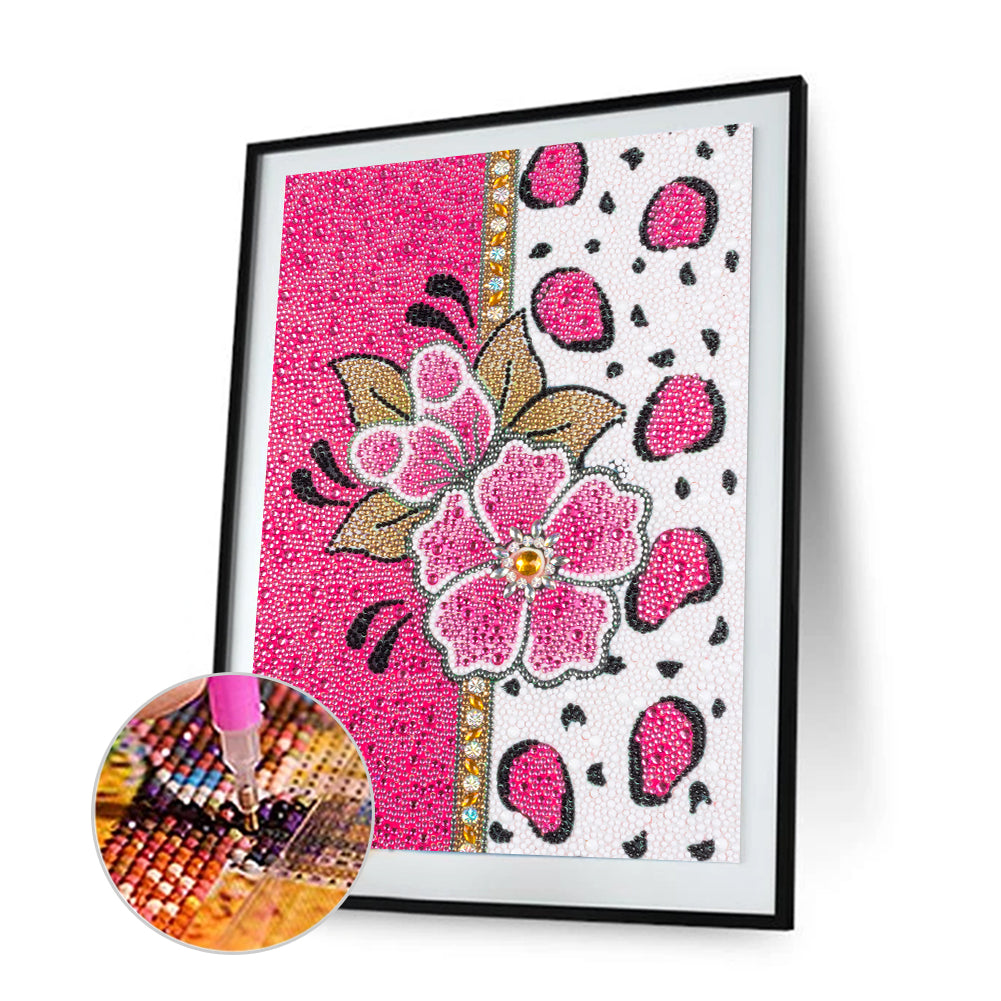 Pink Flower - Special Shaped Drill Diamond Paiting 30*40CM