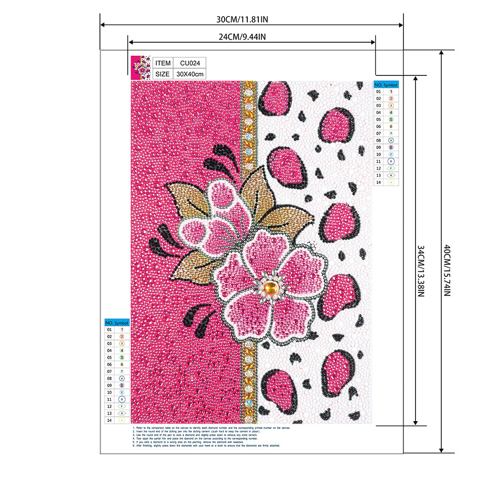 Pink Flower - Special Shaped Drill Diamond Paiting 30*40CM