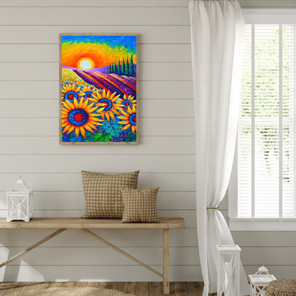 Sunrise Sunflower - Full Round Drill Diamond Painting 30*40CM