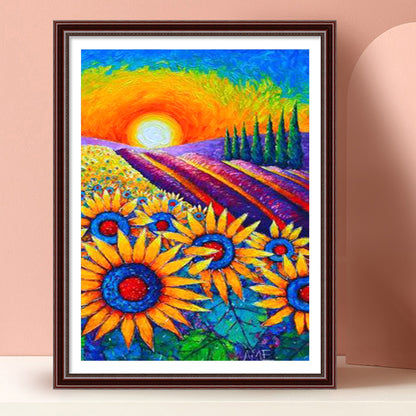 Sunrise Sunflower - Full Round Drill Diamond Painting 30*40CM