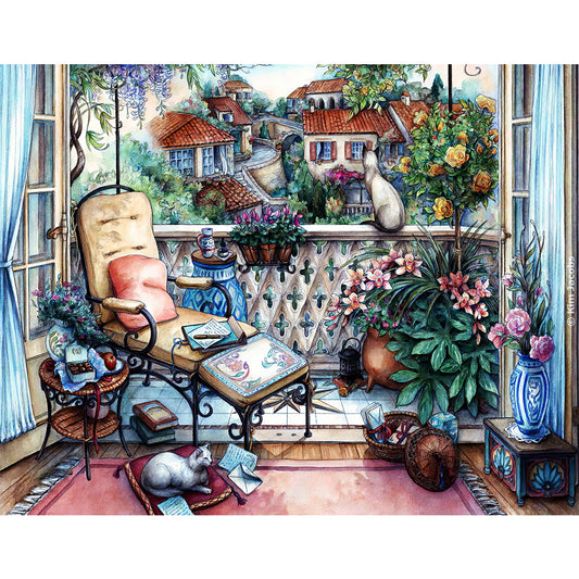 Balcony Chairs - Full Round Drill Diamond Painting 50*40CM