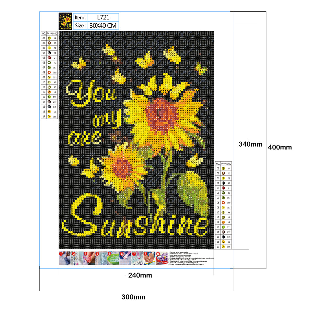 Yellow Sunflower - Special Shaped Drill Diamond Paiting 30*40CM