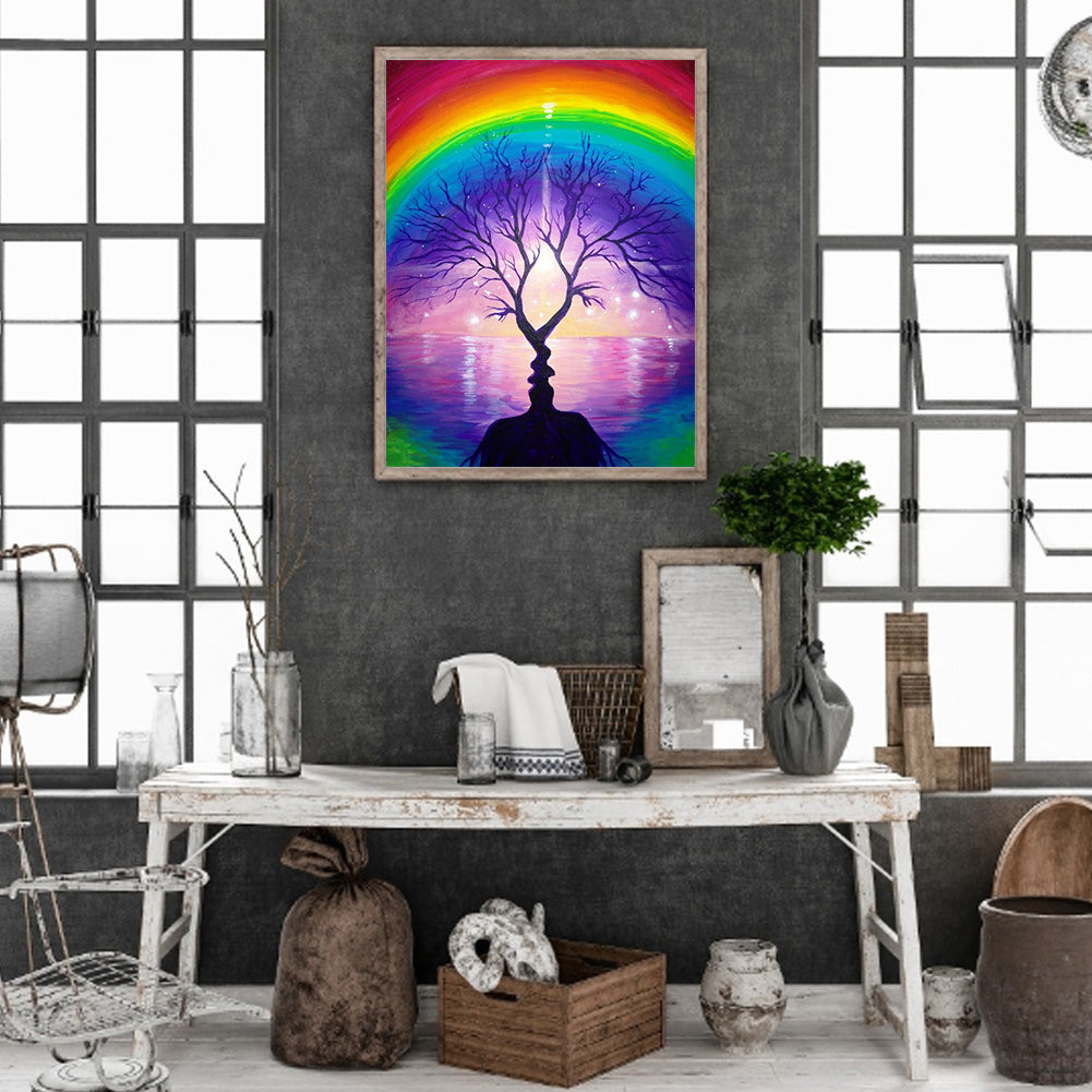 Rainbow Tree - Full Round Drill Diamond Painting 40*50CM