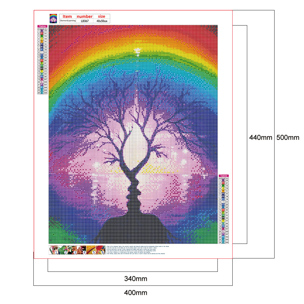 Rainbow Tree - Full Round Drill Diamond Painting 40*50CM