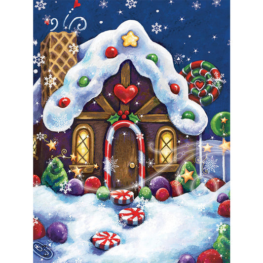 Christmas Cabin - Full Round Drill Diamond Painting 30*40CM