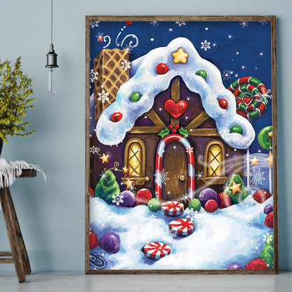 Christmas Cabin - Full Round Drill Diamond Painting 30*40CM