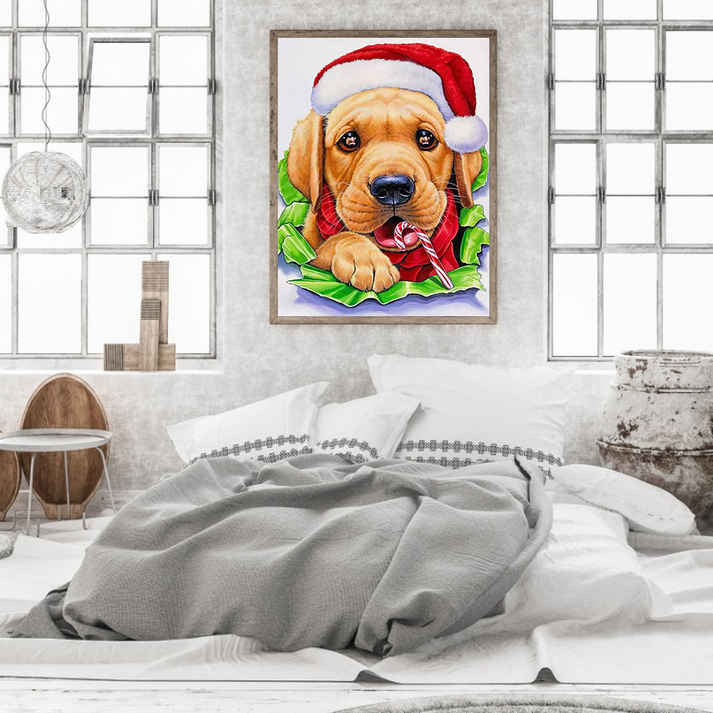 Christmas Dog - Full Round Drill Diamond Painting 40*50CM