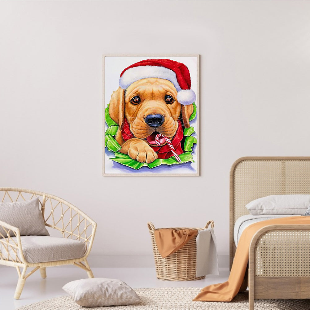 Christmas Dog - Full Round Drill Diamond Painting 40*50CM