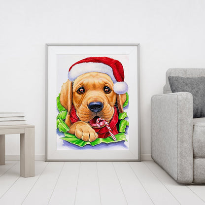 Christmas Dog - Full Round Drill Diamond Painting 40*50CM