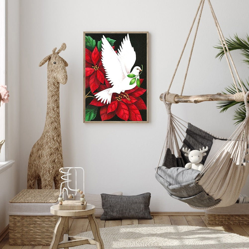 Rose Dove - Full Round Drill Diamond Painting 30*40CM