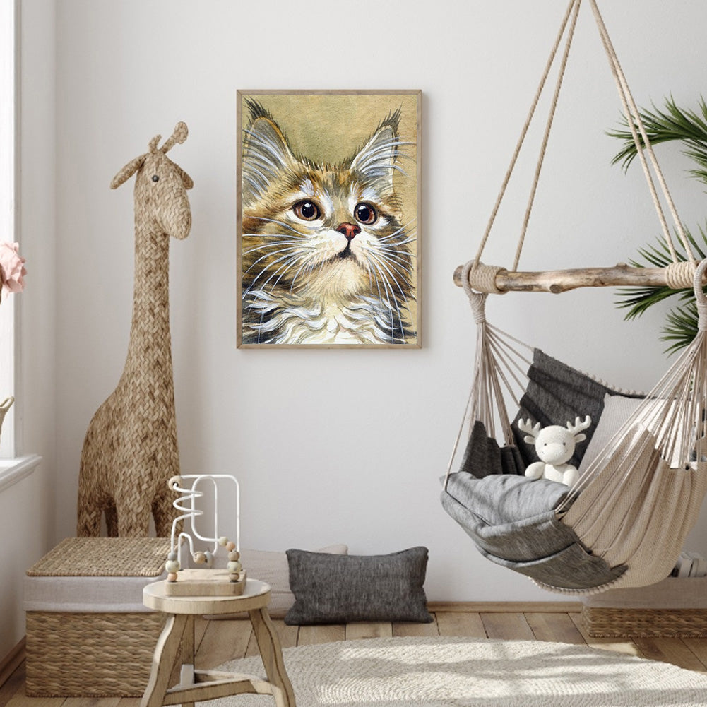 Cat - Full Round Drill Diamond Painting 30*40CM