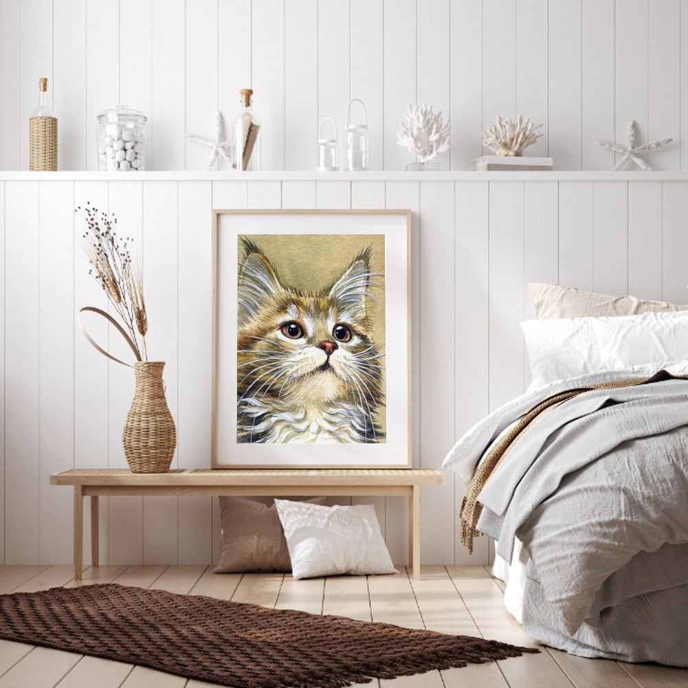 Cat - Full Round Drill Diamond Painting 30*40CM