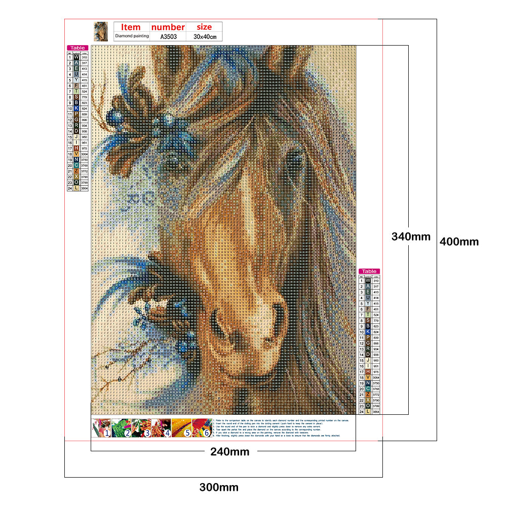 Horse - Full Round Drill Diamond Painting 30*40CM